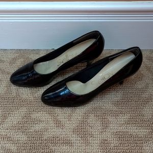 Black leather vintage SELBY heels